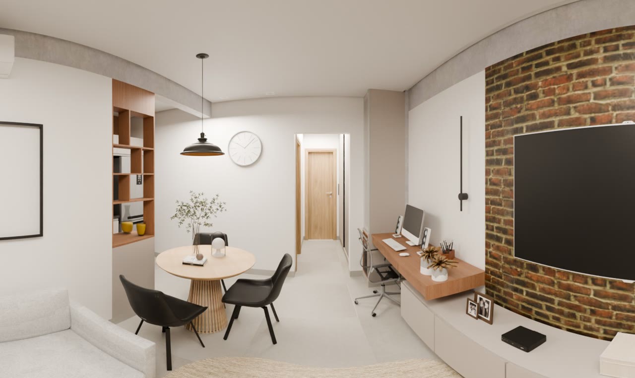 Sala do apartamento decorado do Edifício Olívia